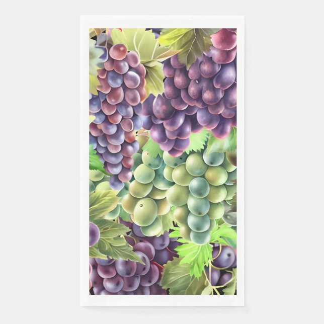 Grapes red green bunches vineyard winery napkin (Front)