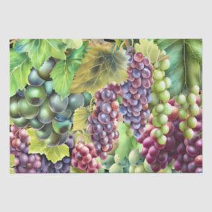 Grapes red green vine leaves vineyard farm tissue paper