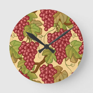 Grapes Round Clock