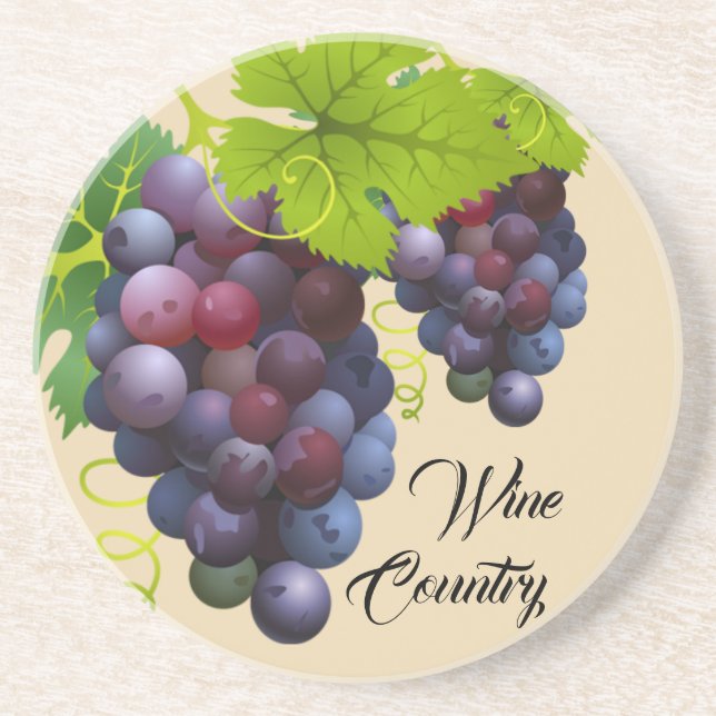 Grapes Sandstone Coaster (Front)