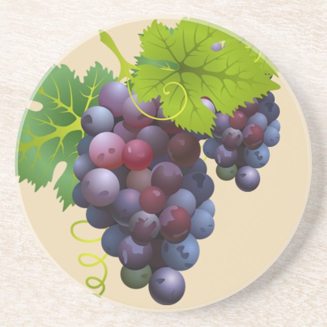 Grapes Sandstone Coaster (Front)