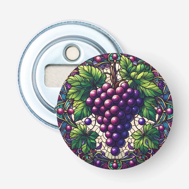 Grapes Stained Glass Bottle Opener (Front)