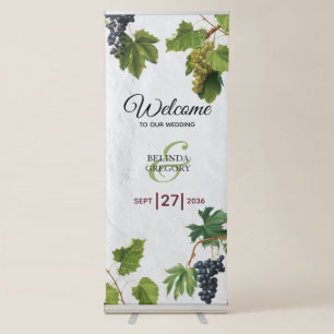 Grapes Vineyard Greek Island Wedding Welcome Sign