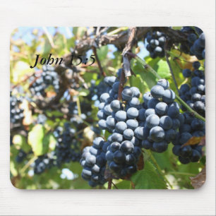 Grapes Vineyard John 15:5 Mousepad
