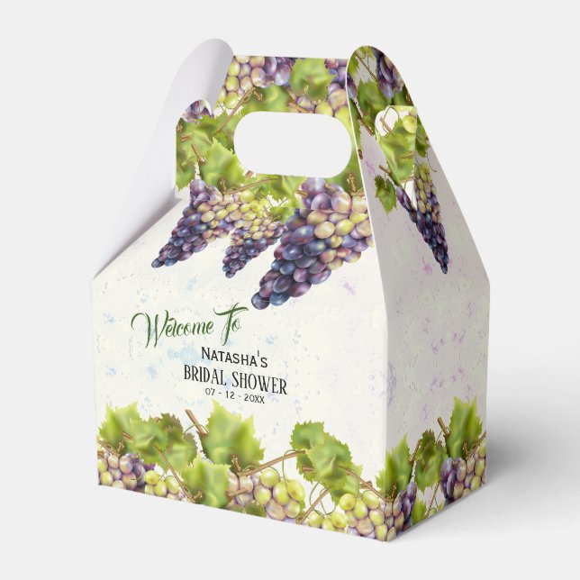 Grapes Vineyard Mediterranean Garden Wedding Favour Box (Front Side)