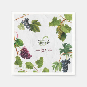Grapes Vineyard Mediterranean Greek Island Wedding Napkin