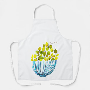 Grapes watercolor cute fruit apron