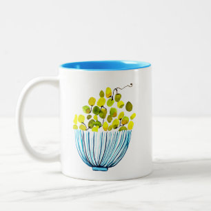 Grapes watercolor cute fruit Two-Tone coffee mug