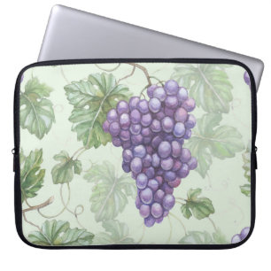 Grapes Watercolor, Fruit Seamless Pattern. Laptop Sleeve