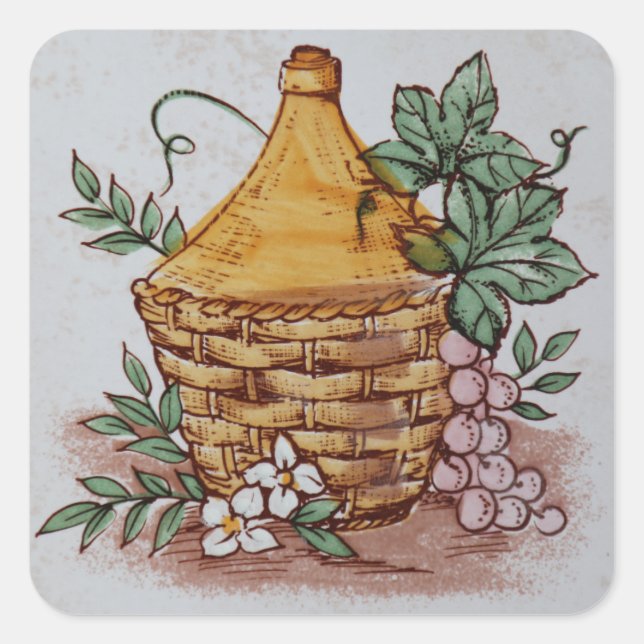 grapes wine bottle stickers (Front)