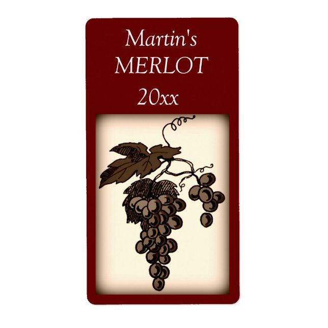 Grapes Wine Label (Front)