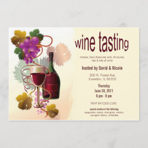 grapes wine tasting invitation