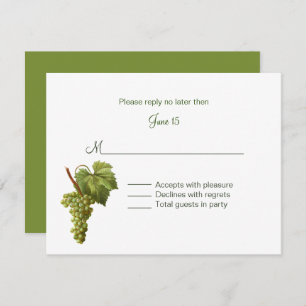 Grapes Winery Themed Wedding Wedding RSVP Invitation