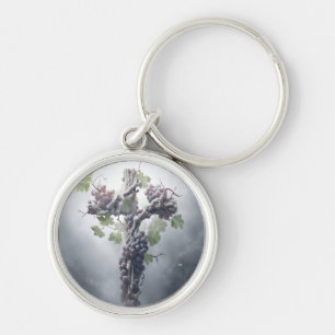 Grapevine Cross Keychain