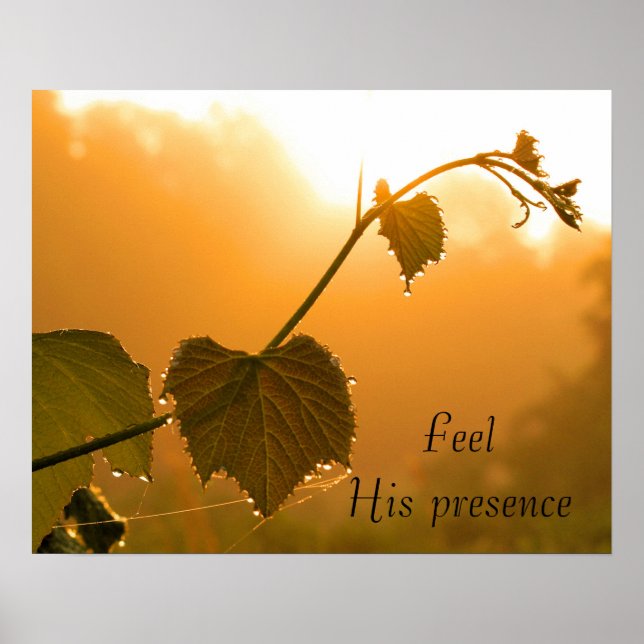 Grapevine & Dewdrops at Sunrise-Inspirational Poster (Front)