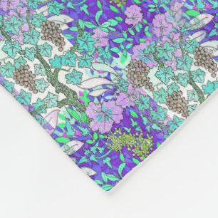 Grapevine flowers vintage floral pattern elegant fleece blanket