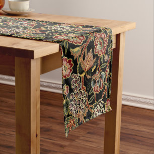 Grapevine & Flowers Vintage Victorian Era Pattern Short Table Runner