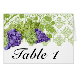 Grapevine Garden Wedding Table Number