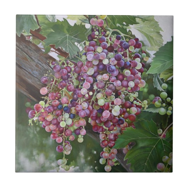Grapevine Glory — Hyperrealistic Vineyard Art for  Tile (Front)