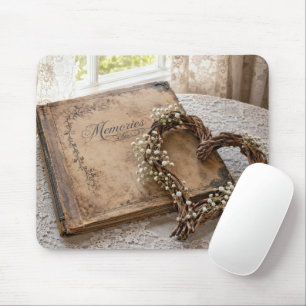 Grapevine Heart on a Vintage Scrapbook Mouse Mat