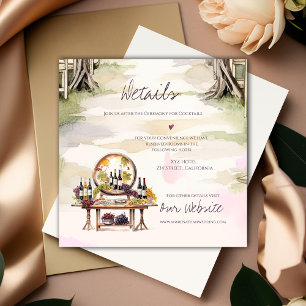 Grapevine-Inspired Winery Rustic Wedding Details Enclosure Card