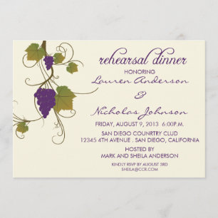 Grapevine Rehearsal Dinner Invitation