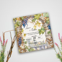 Grapevine Romantic Vineyard Wedding  Invitation