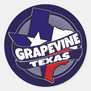 Grapevine Texas flag burst stickers
