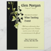 Grapevine Wine Tasting Event Flyer