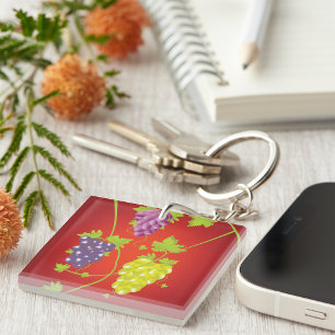 Grapevine With Bunches Of Grapes Key Ring