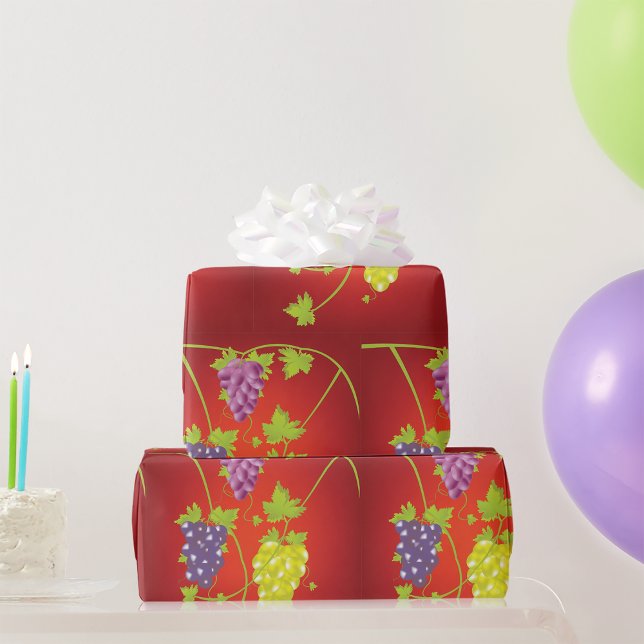 Grapevine With Bunches Of Grapes Wrapping Paper (Creator Uploaded)
