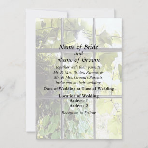 Grapevines Seen Through Window Invitation