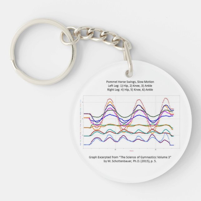 Graph of Gymnastics Pommel Horse Swings Keychain (Front)