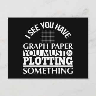 Graph Paper Plotting Something Pun Math Teacher Postcard