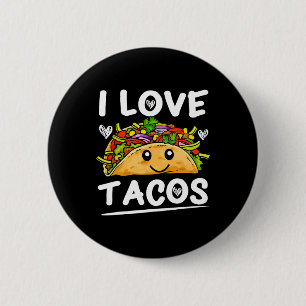 Graphic 365 I Love Tacos Tee Cinco De Mayo Taco 6 Cm Round Badge