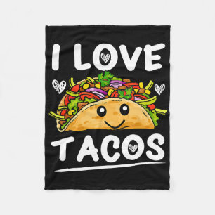 Graphic 365 I Love Tacos Tee Cinco De Mayo Taco Fleece Blanket