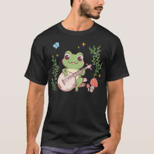 Graphic Adorable toon Frog Playing Banjo Adorable T-Shirt