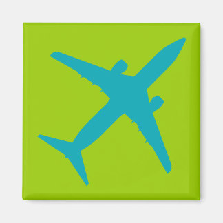 Graphic Aeroplane in Aqua Blue Magnet