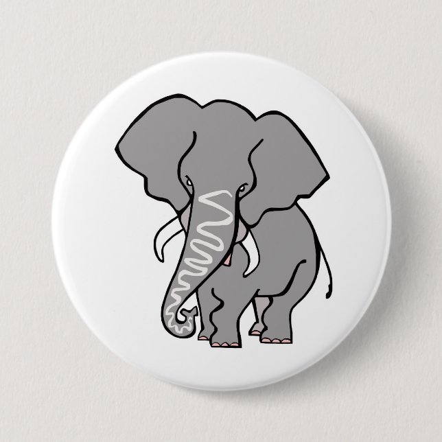 Graphic African  ELEPHANT- Animal lover-Wildlife - 7.5 Cm Round Badge (Front)