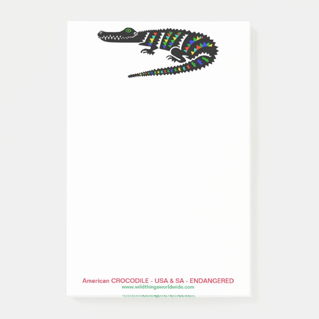 Graphic  American CROCODILE - Reptile - Wildlife - Post-it Notes (Front)
