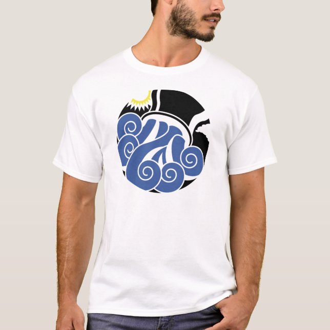 Graphic Aquarius Water swirling from Vase T-Shirt (Front)