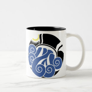 Graphic Aquarius Water swirling from Vase Two-Tone Coffee Mug