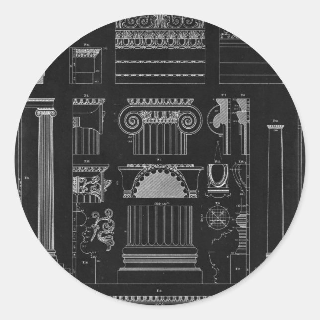 Graphic Architecture IV Classic Round Sticker (Front)