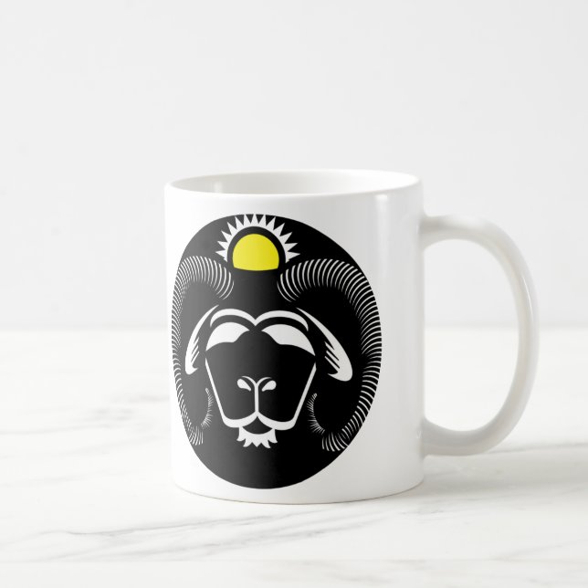 Graphic Aries Ram with Sun Coffee Mug (Right)