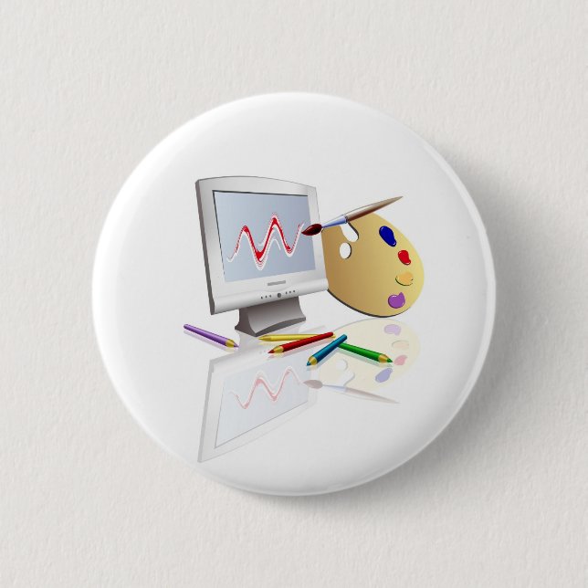 Graphic Art 6 Cm Round Badge (Front)