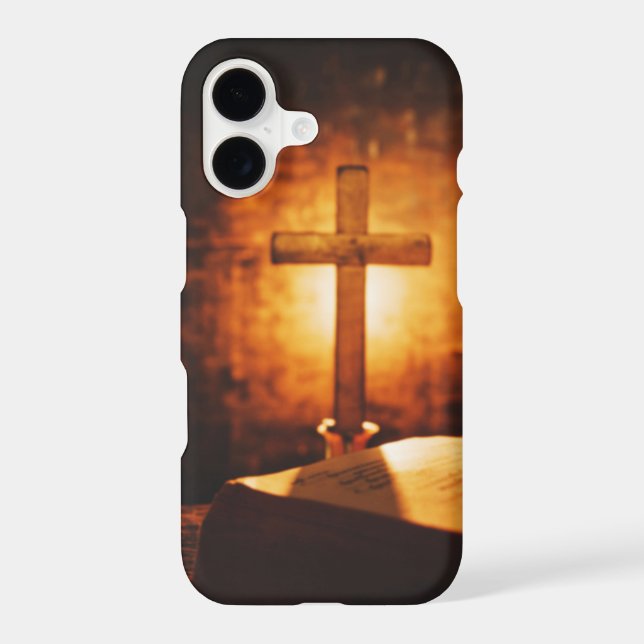 Graphic Art Bible Cross Candle light Christian  iPhone Case (Back)