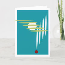 Graphic Art Card - Teal Lime White Red