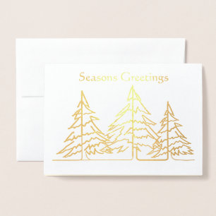 Graphic Art Deco Christmas Tree Photo Christmas Foil Card