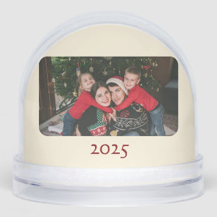 Graphic Art Deco Christmas Tree Photo Christmas Snowglobe