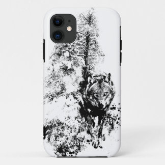 Graphic Art Grey Wolf Wildlife Animal Nature iPhone 11 Case